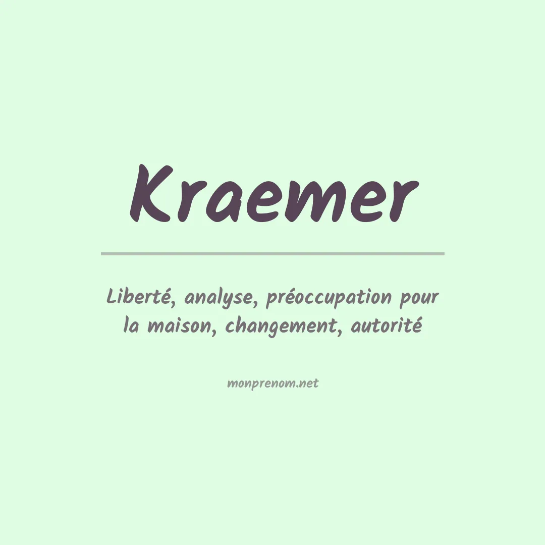 Prénom Kraemer