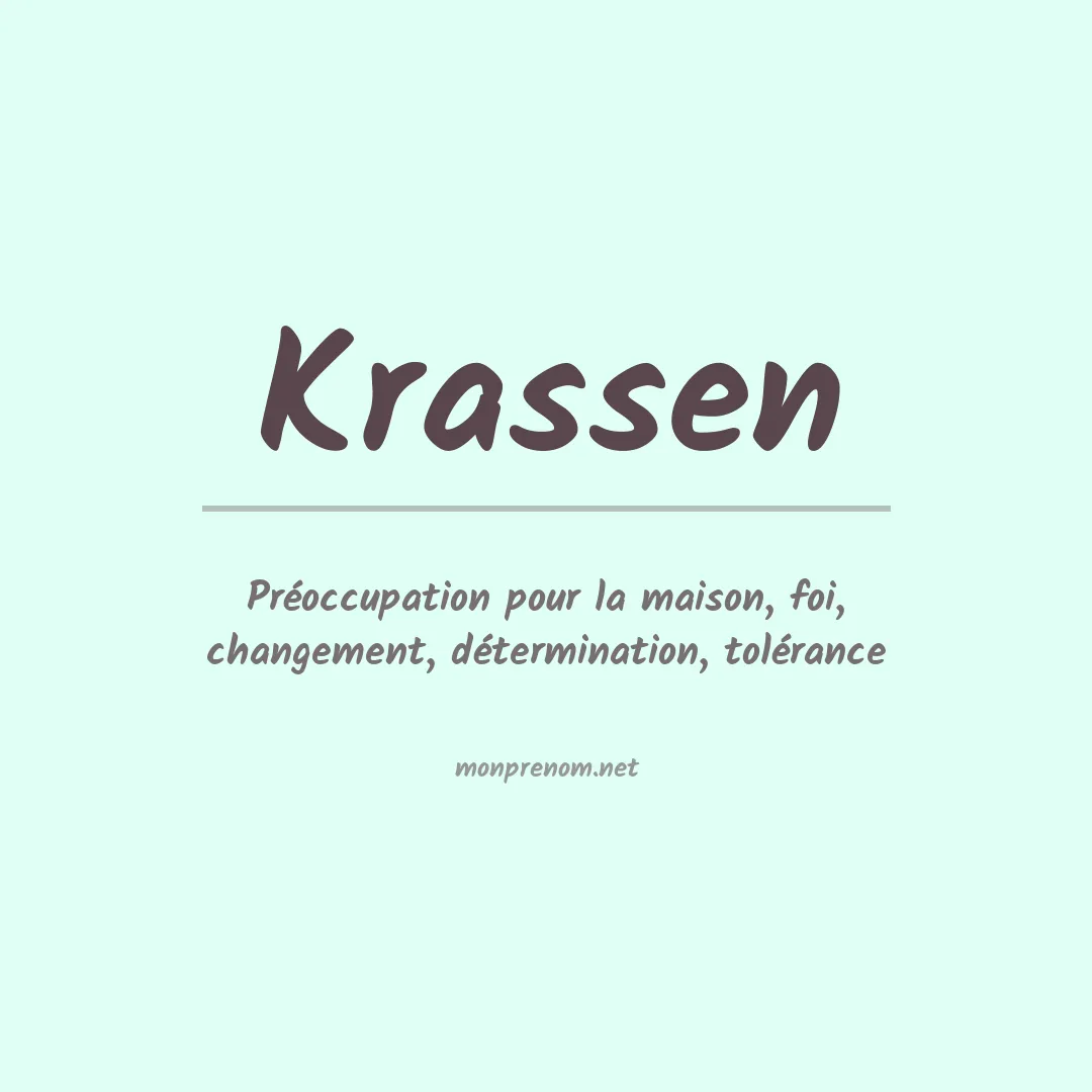 Signification du prénom Krassen