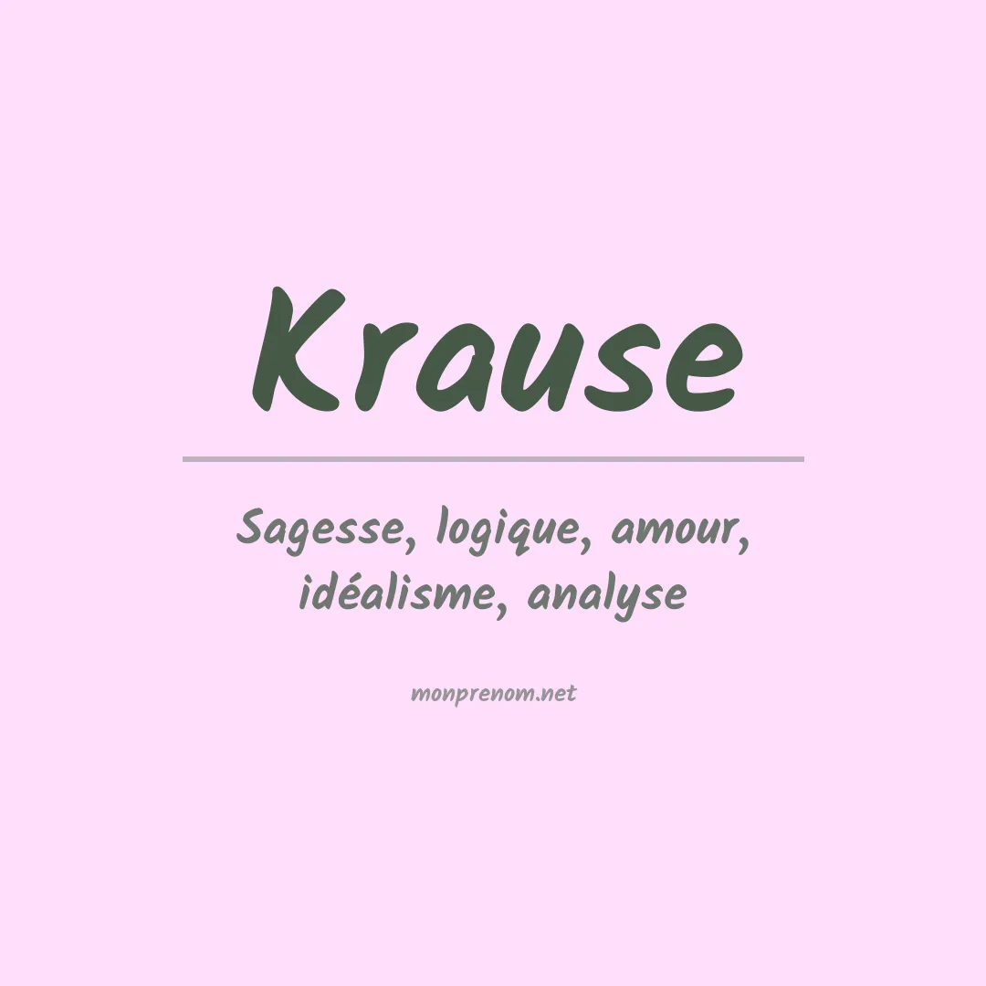 Prénom Krause