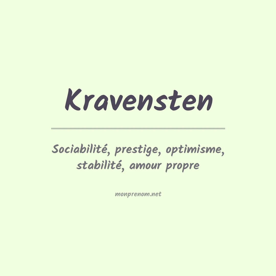 Signification du prénom Kravensten