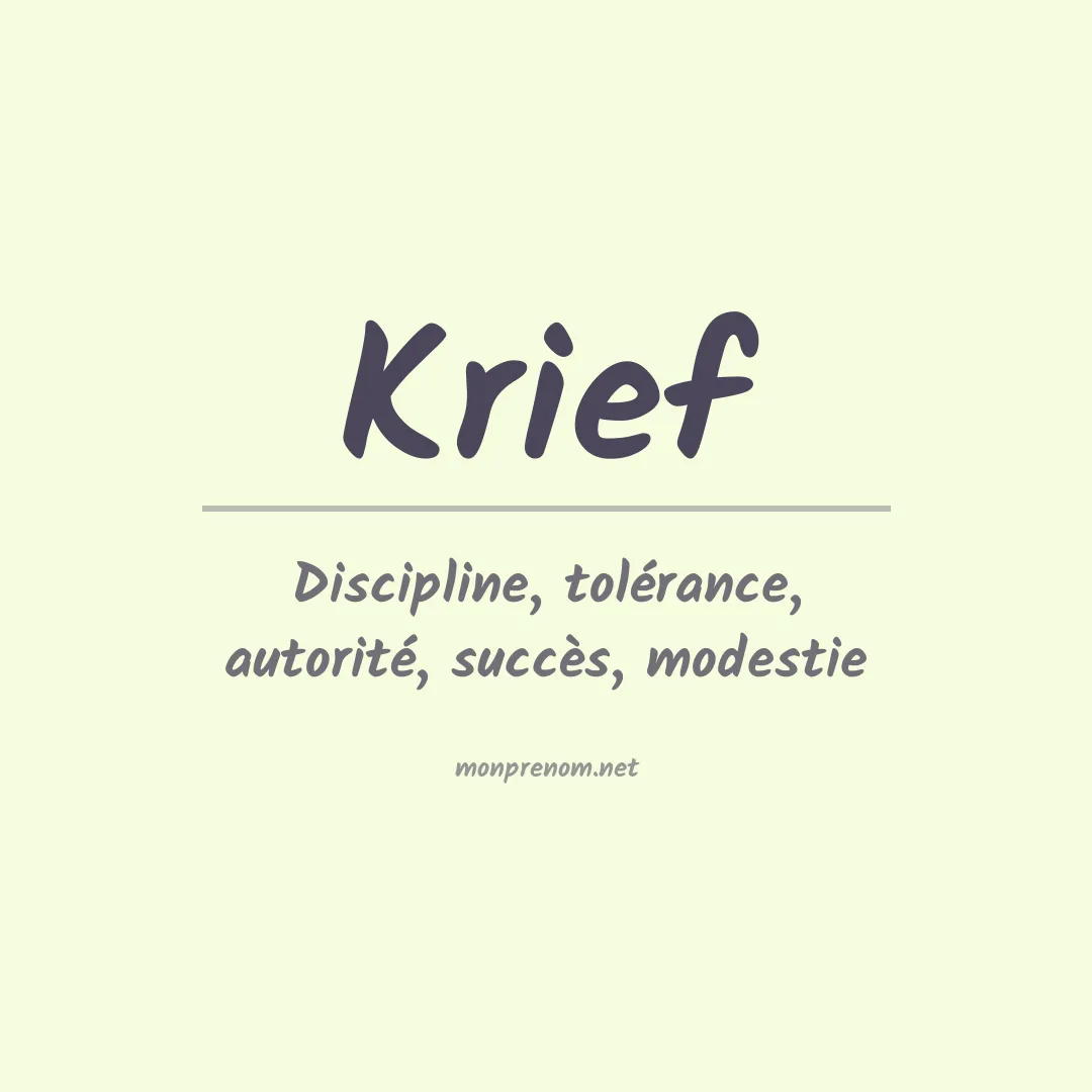 Signification du prénom Krief