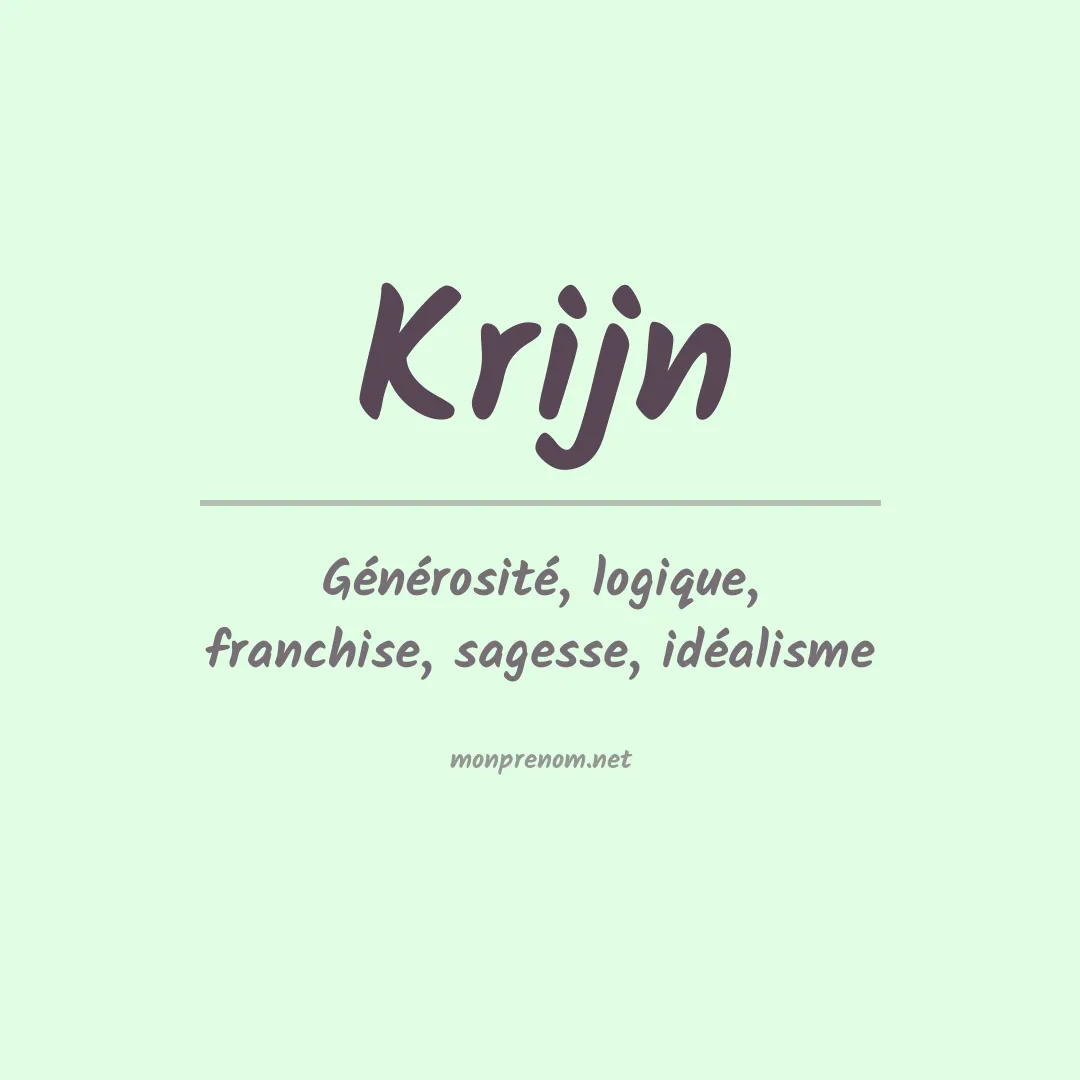 Signification du prénom Krijn