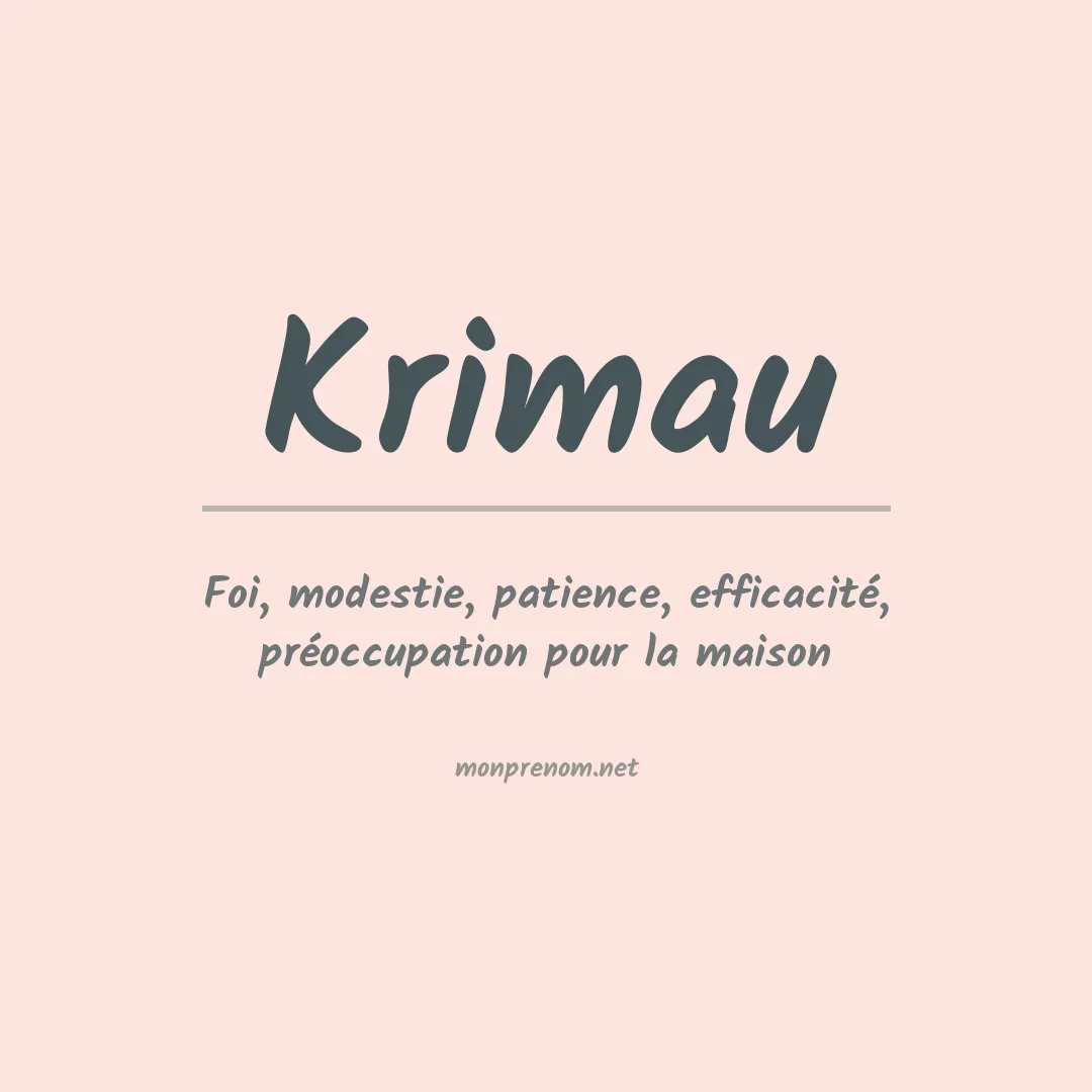Signification du prénom Krimau