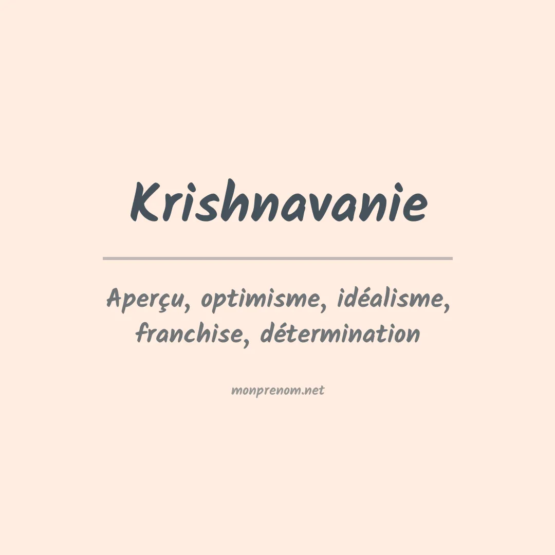 Signification du prénom Krishnavanie