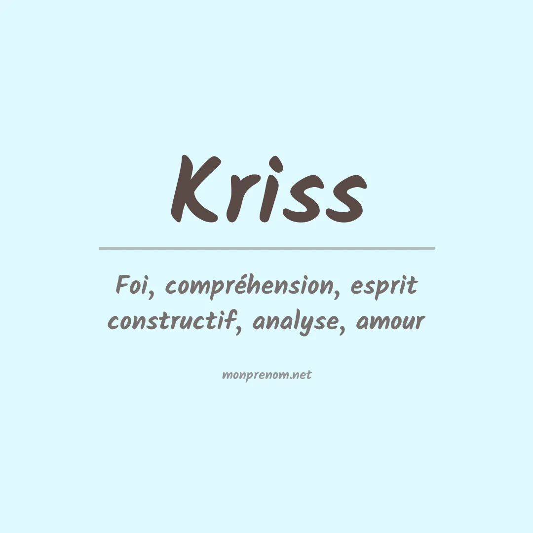 Prénom Kriss