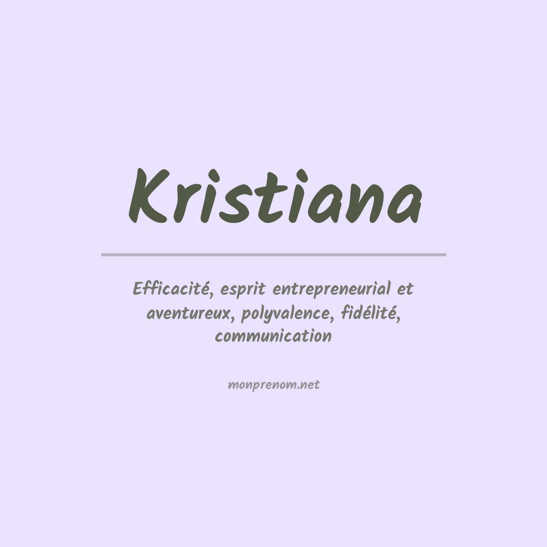 Prénom Kristiana