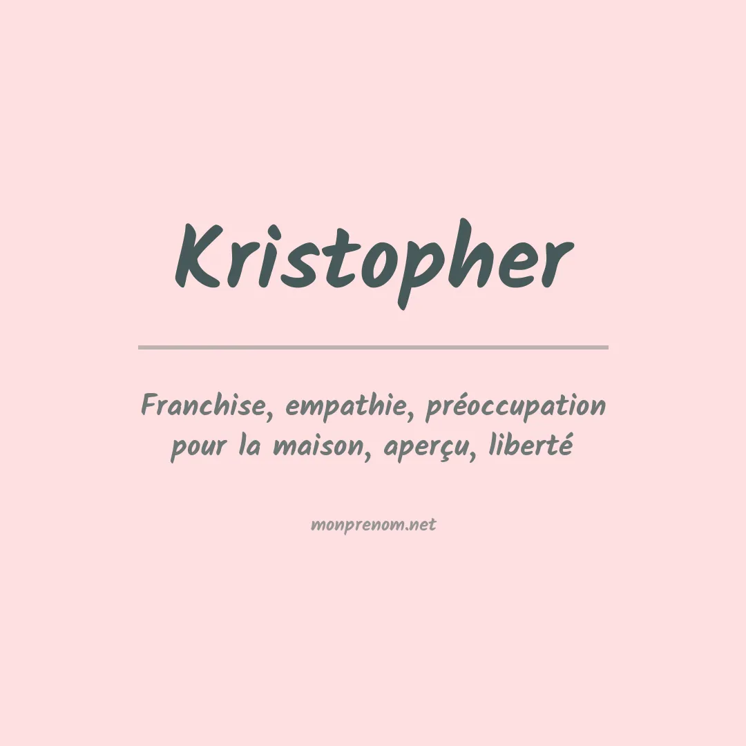Prénom Kristopher