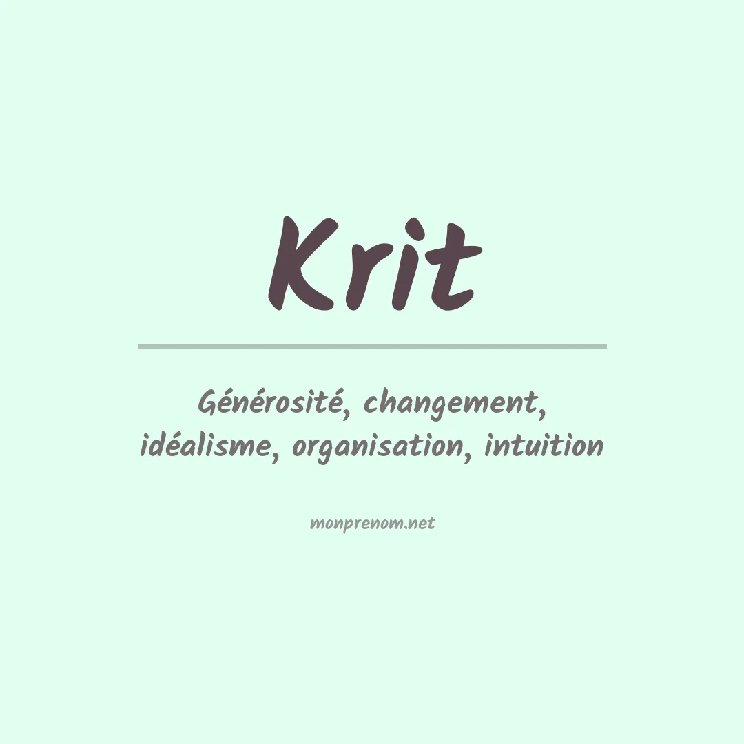Signification du prénom Krit