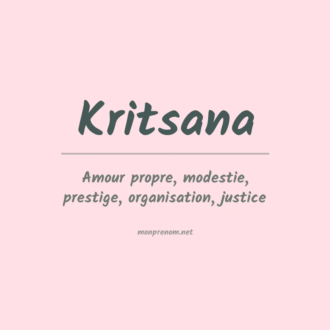 Signification du prénom Kritsana