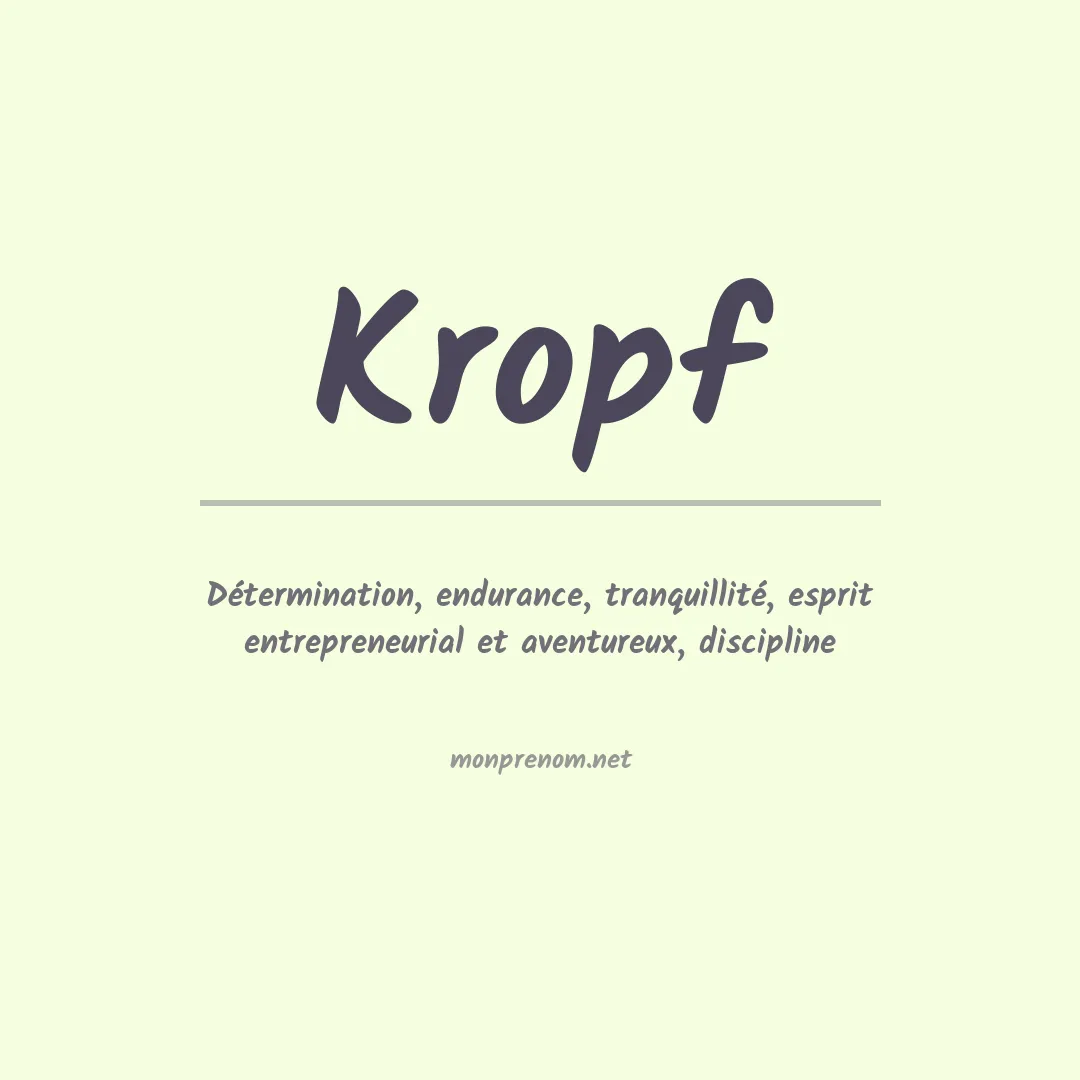Prénom Kropf