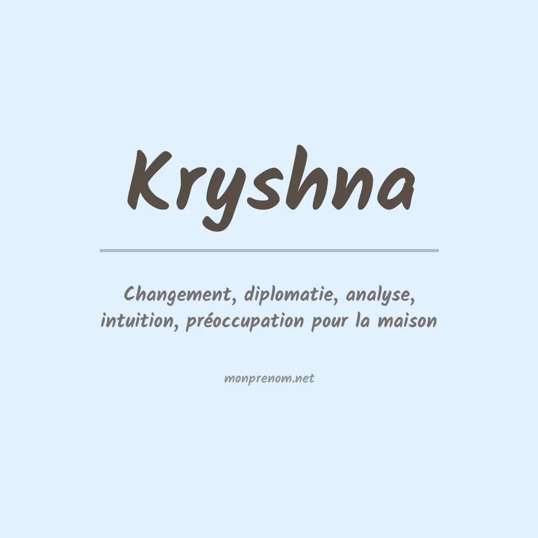 Signification du prénom Kryshna