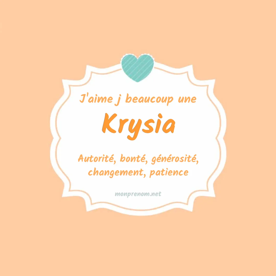 J'aime beaucoup Krysia