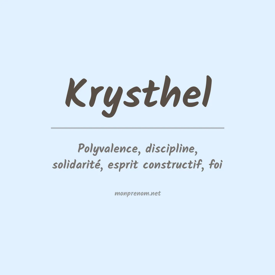 Signification du prénom Krysthel