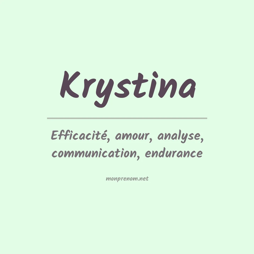 Signification du prénom Krystina