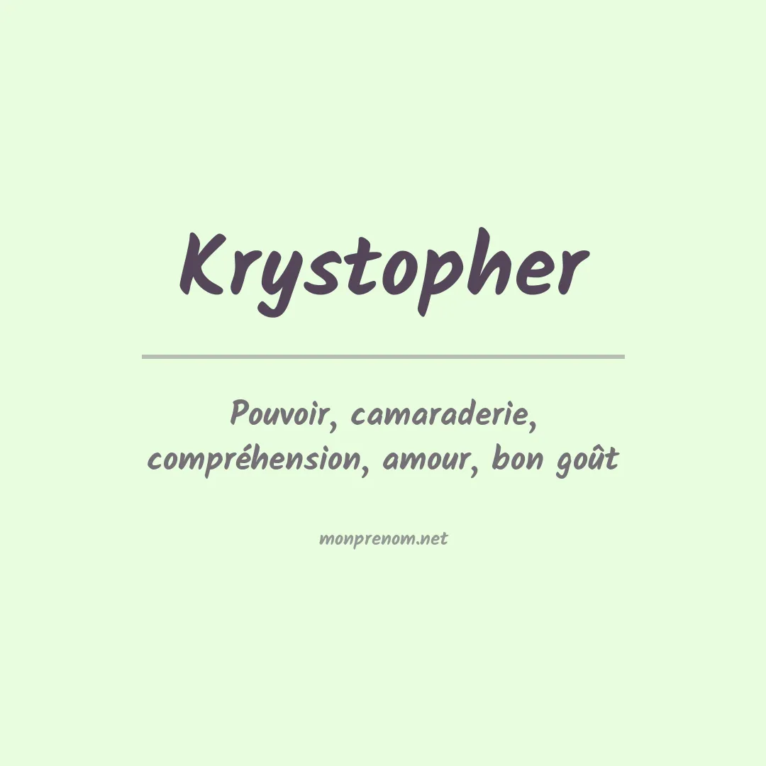 Prénom Krystopher