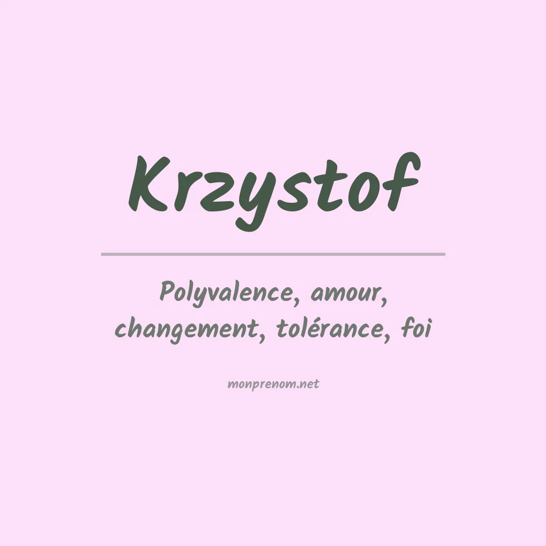 Prénom Krzystof