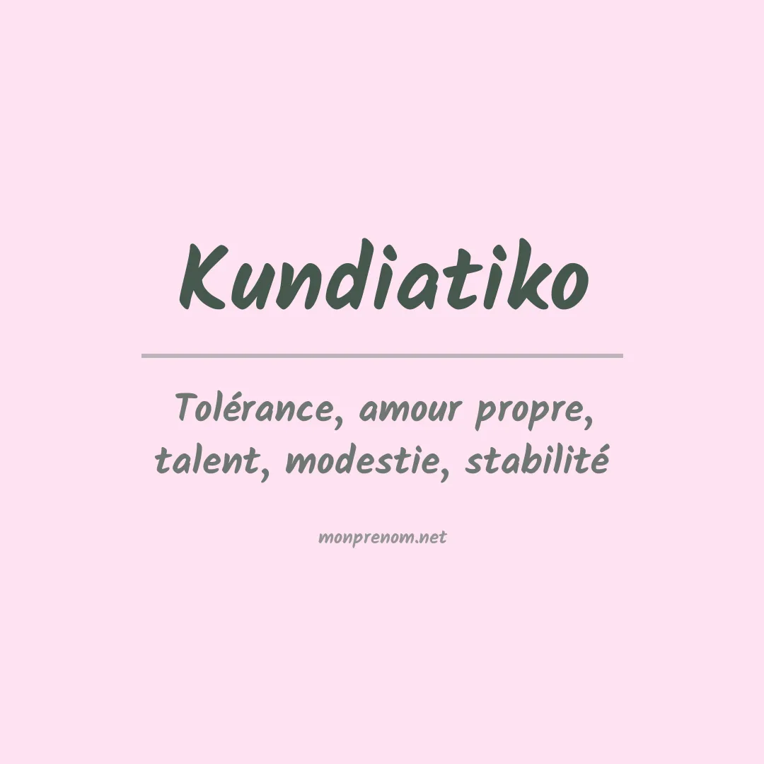 Prénom Kundiatiko