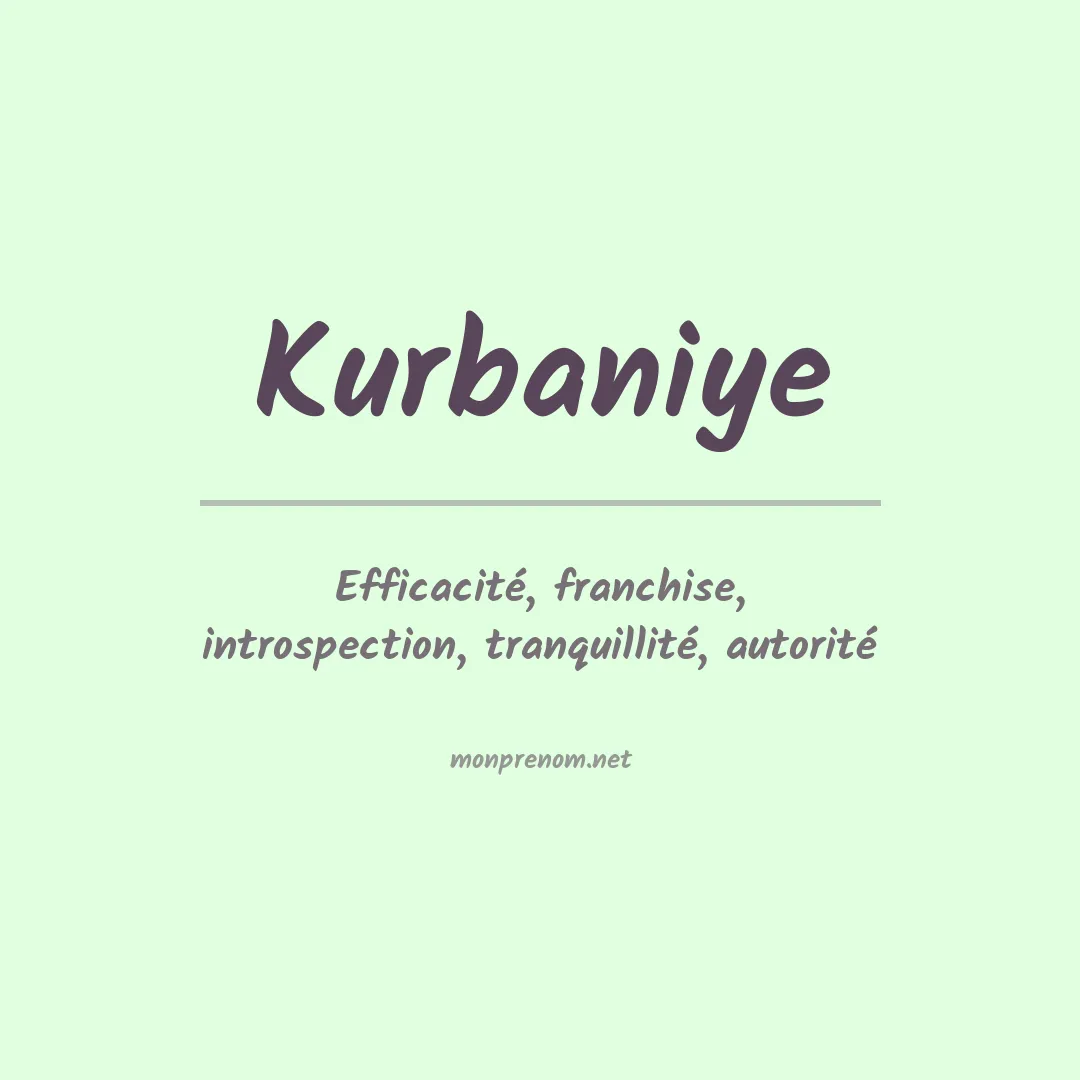 Signification du prénom Kurbaniye