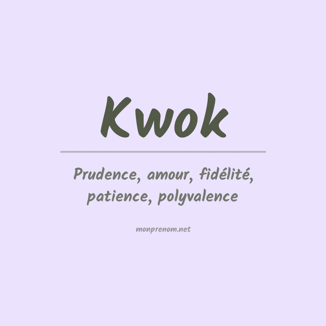 Prénom Kwok