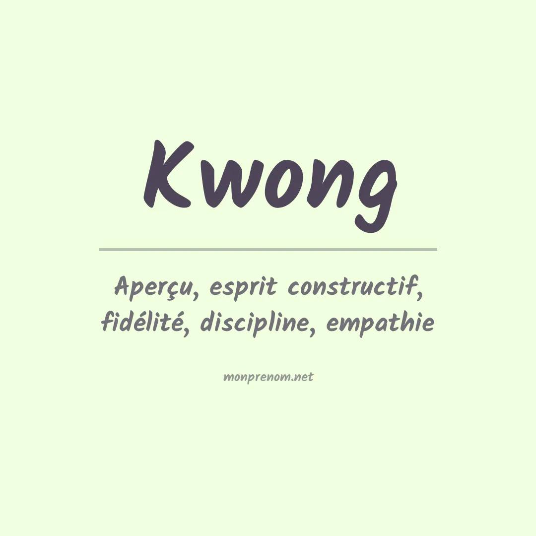 Prénom Kwong