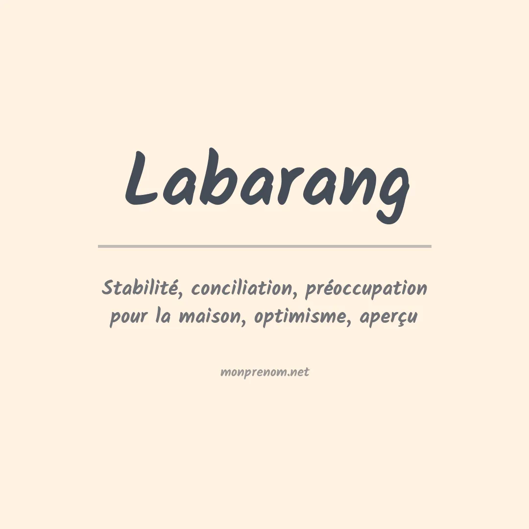 Signification du prénom Labarang