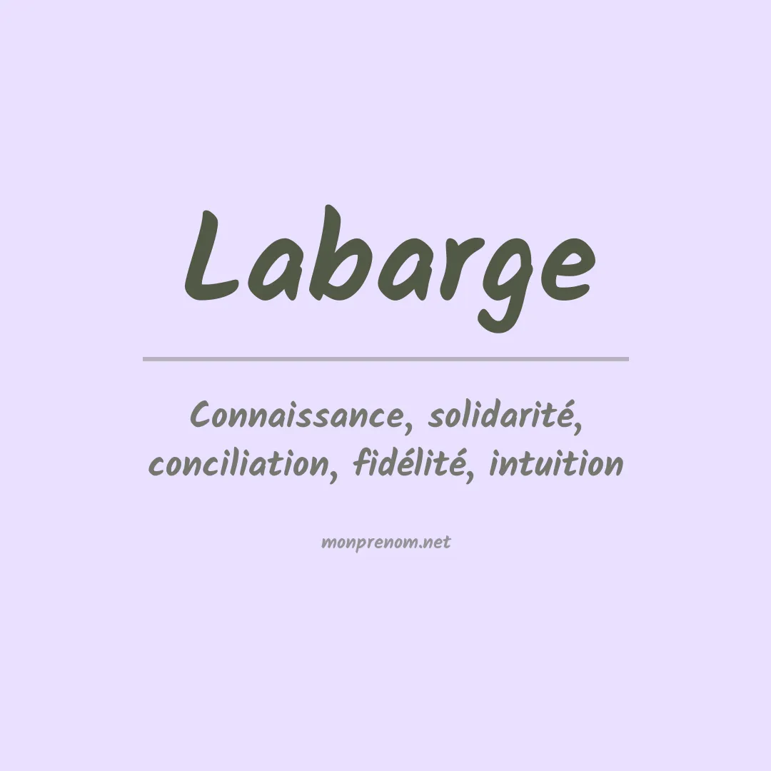Prénom Labarge