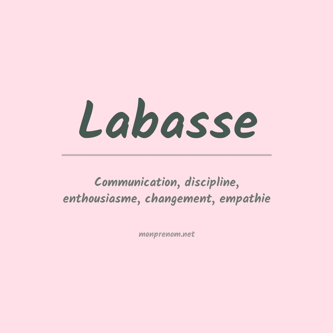 Signification du prénom Labasse