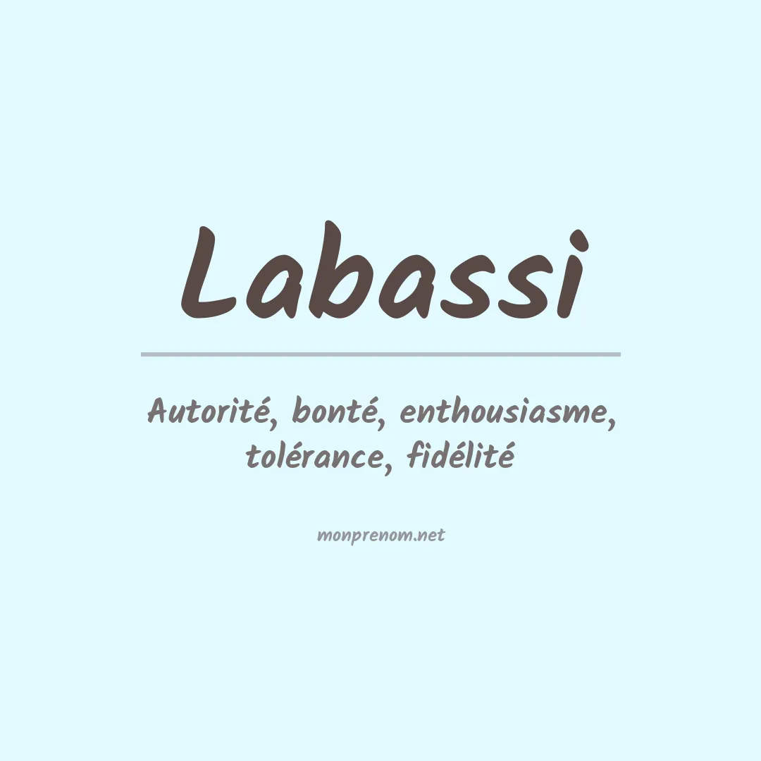 Signification du prénom Labassi