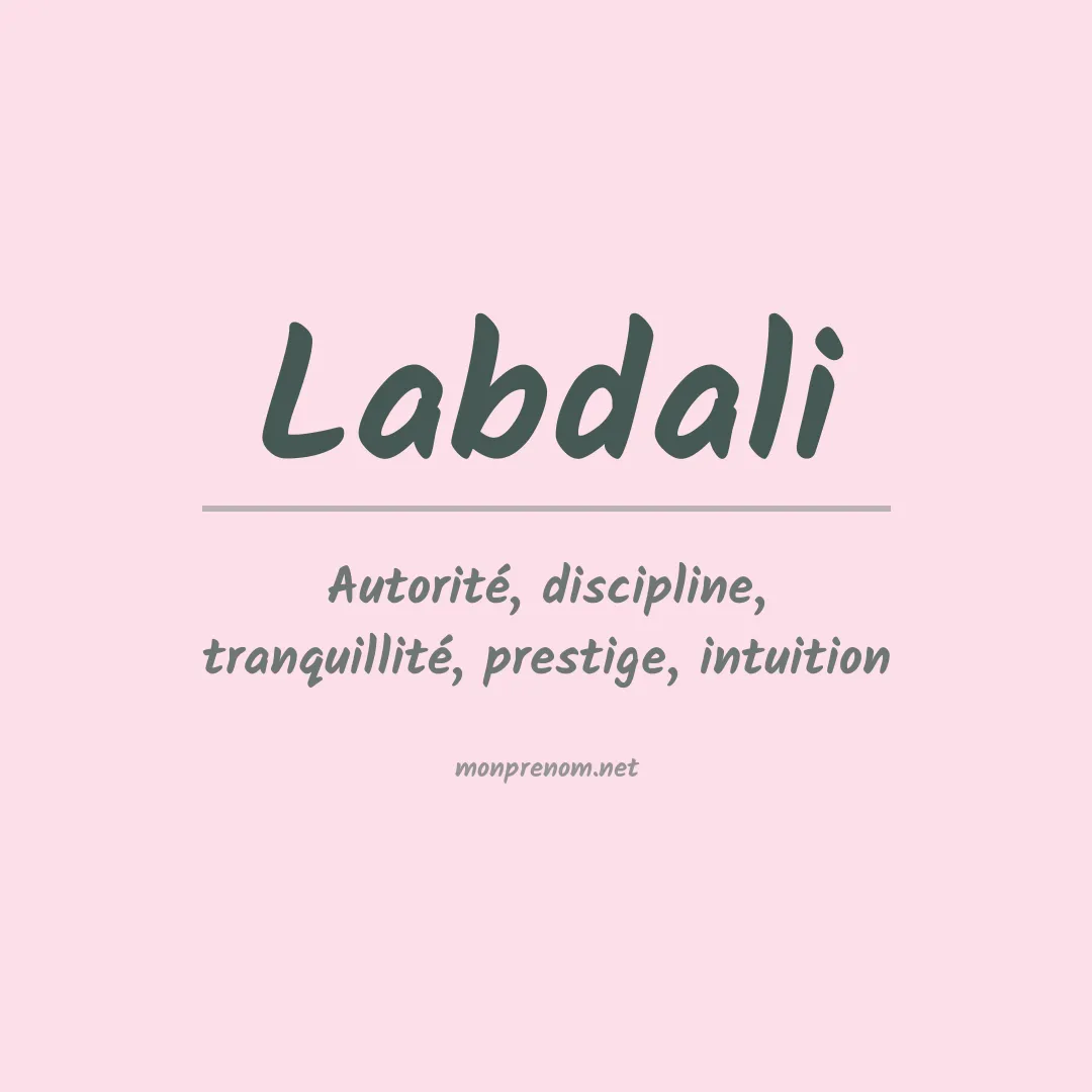 Signification du prénom Labdali