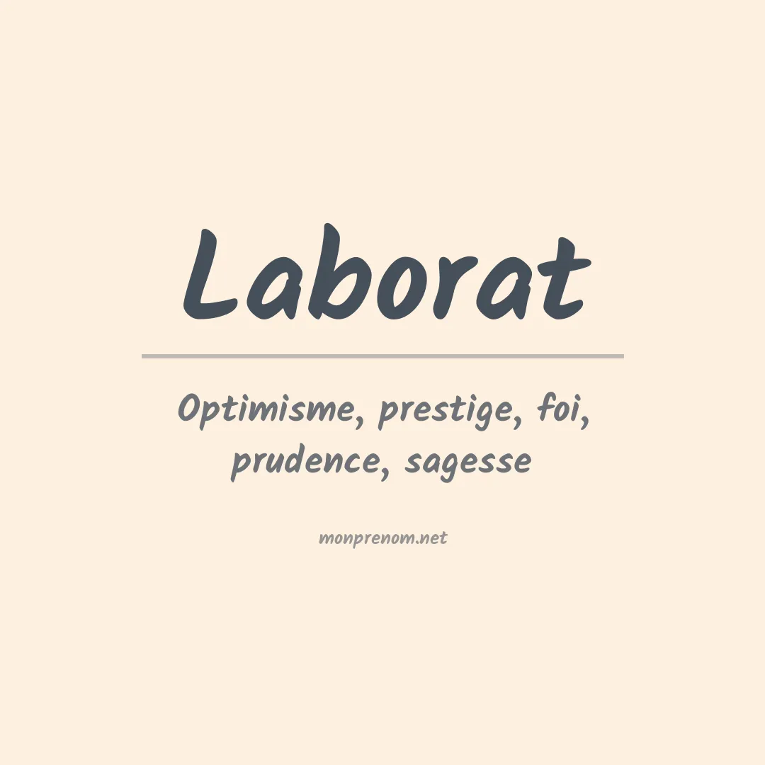 Signification du prénom Laborat