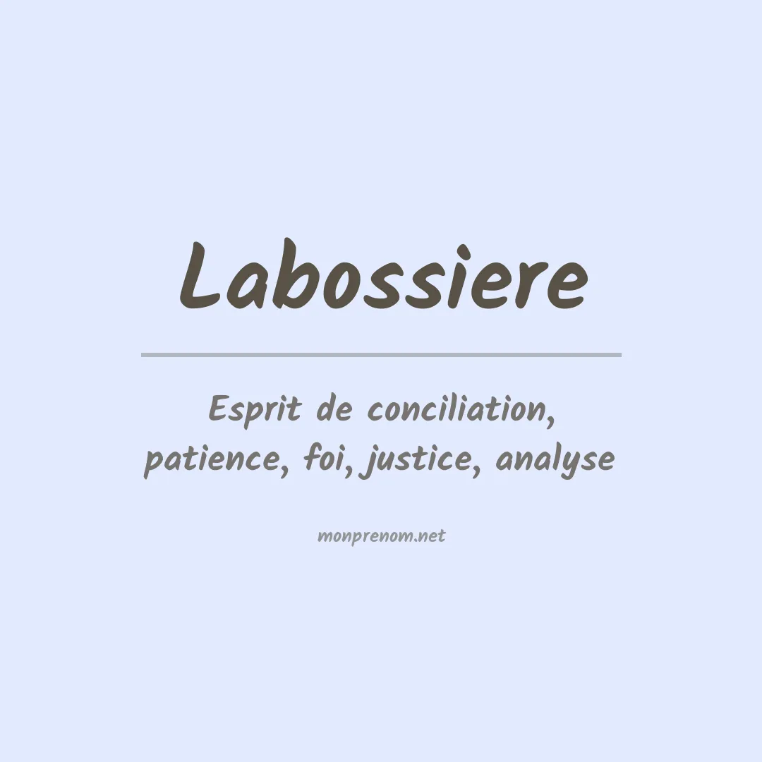 Signification du prénom Labossiere