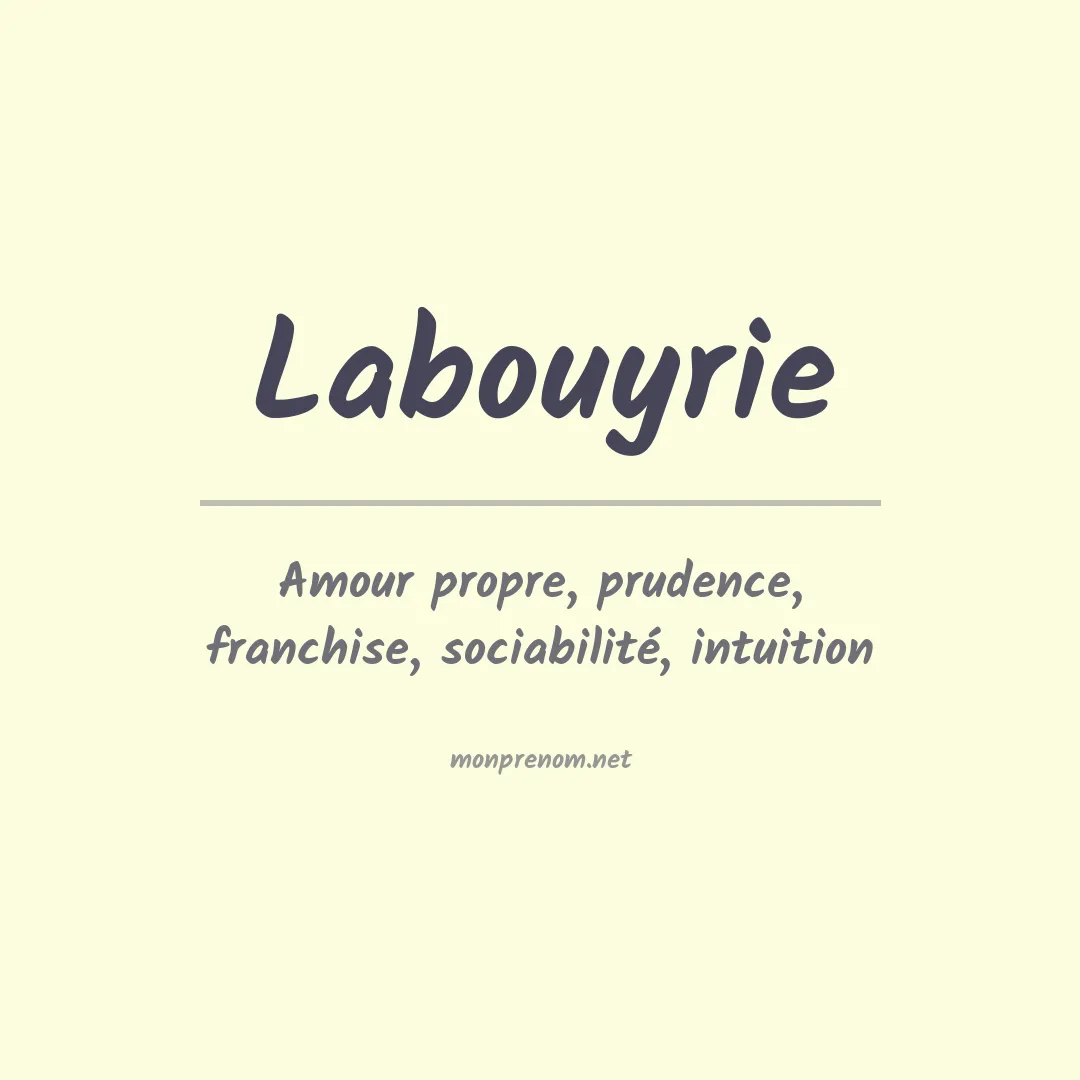 Signification du prénom Labouyrie