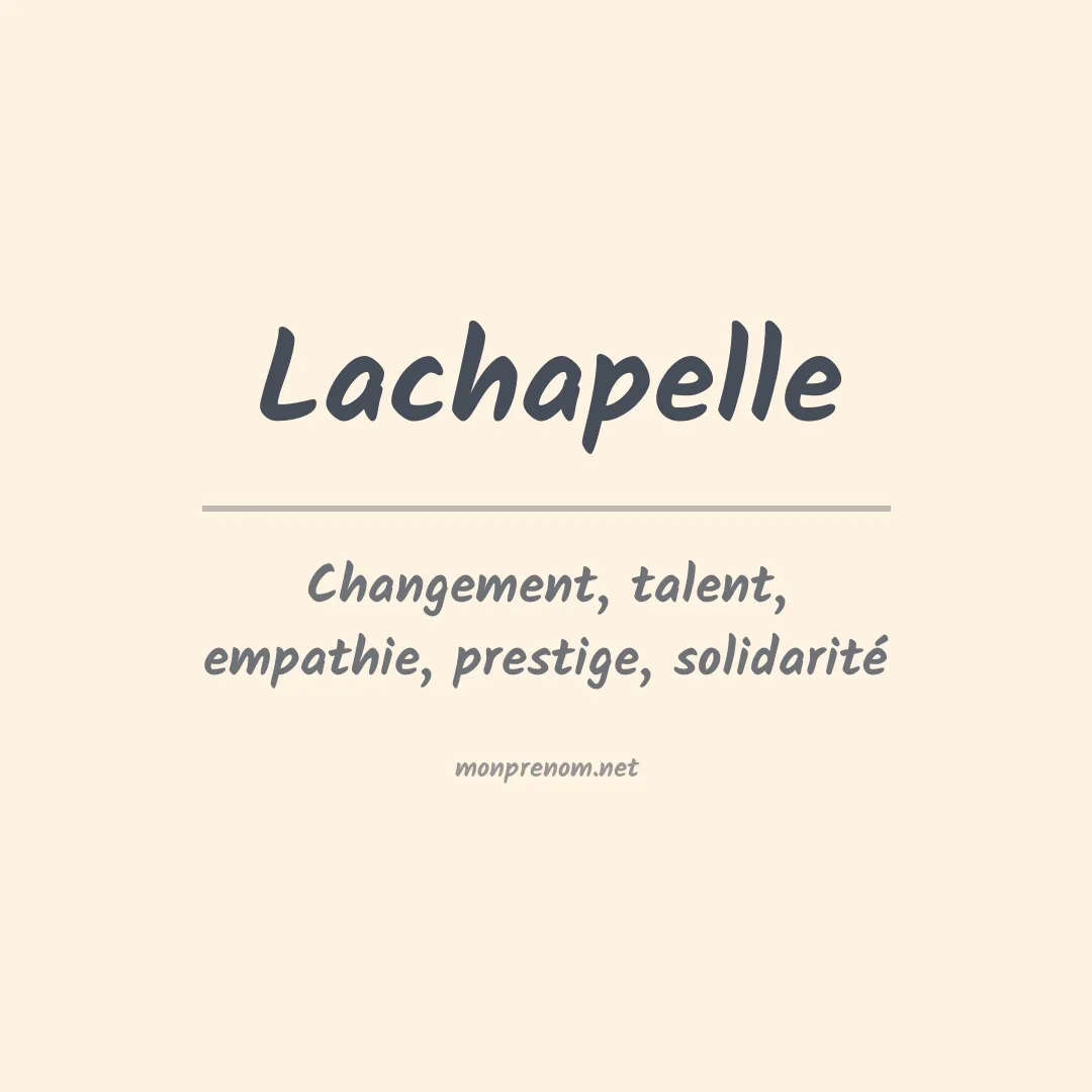 Prénom Lachapelle