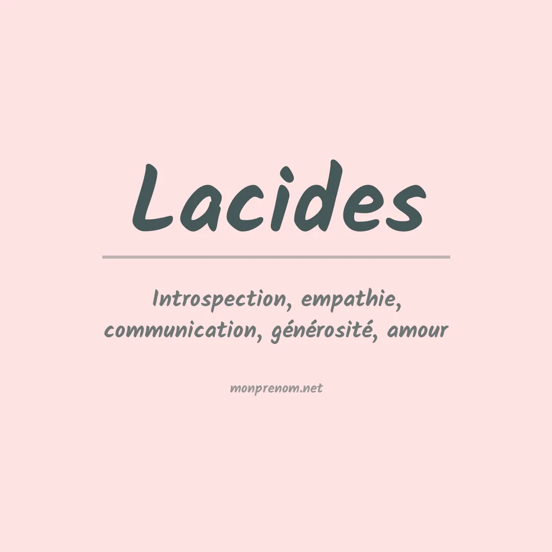 Signification du prénom Lacides