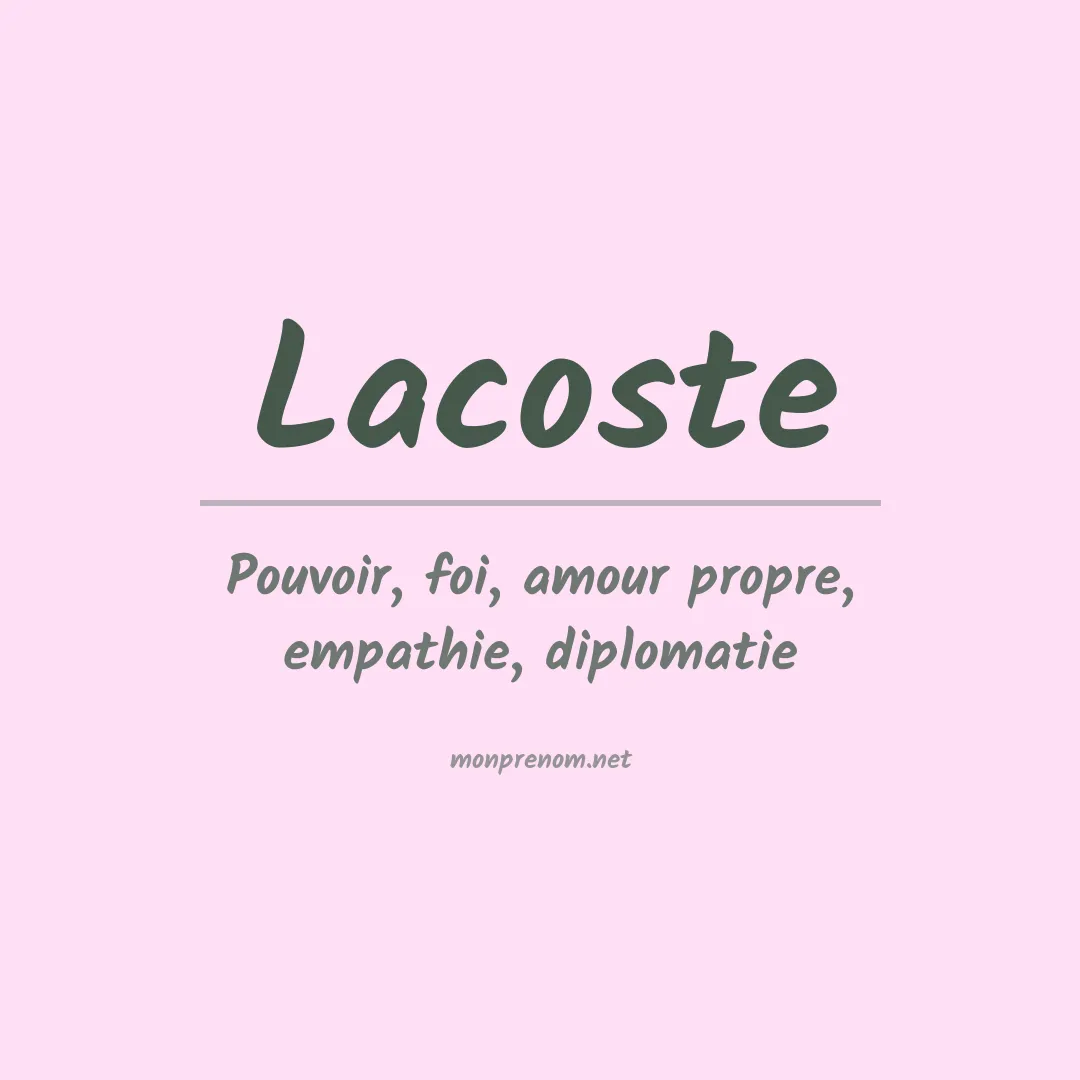 Signification du prénom Lacoste