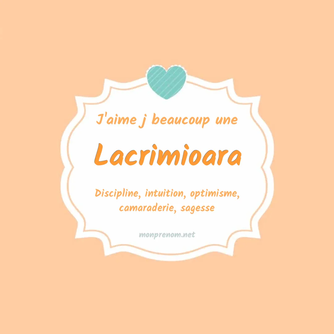 J'aime beaucoup Lacrimioara