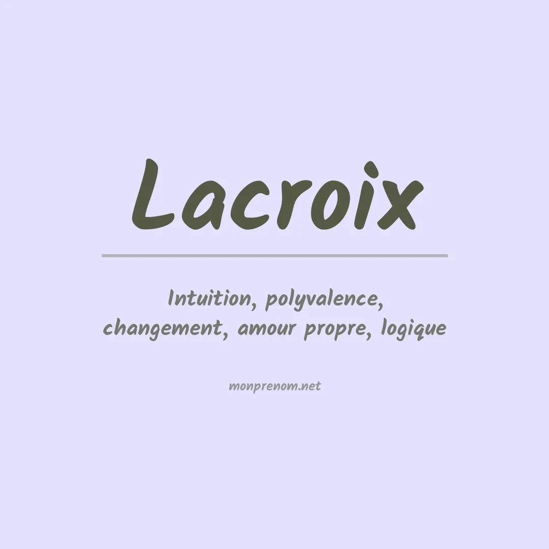 Prénom Lacroix