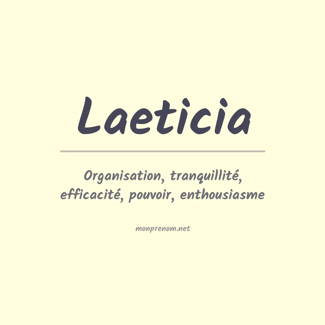Signification du prénom Laeticia