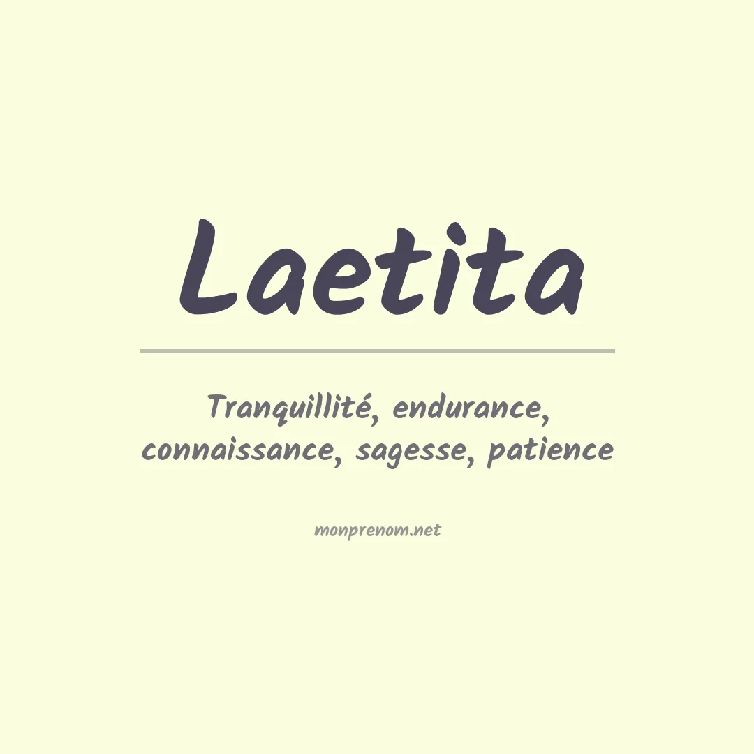 Signification du prénom Laetita
