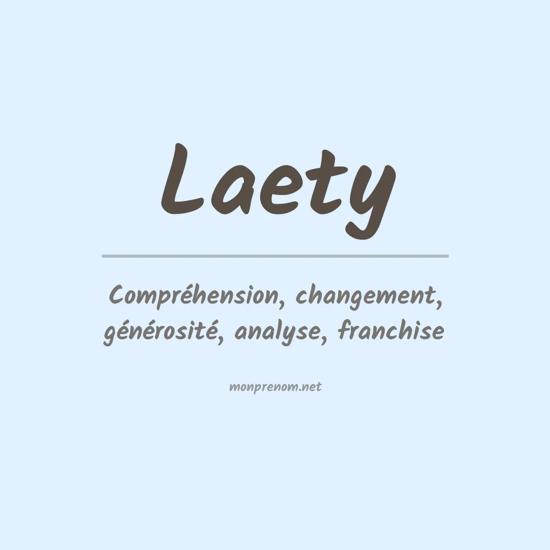 Signification du prénom Laety