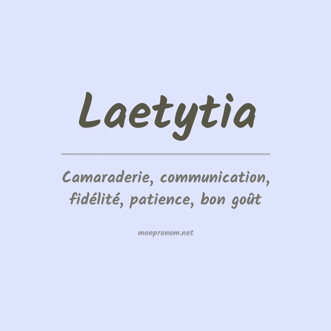 Signification du prénom Laetytia