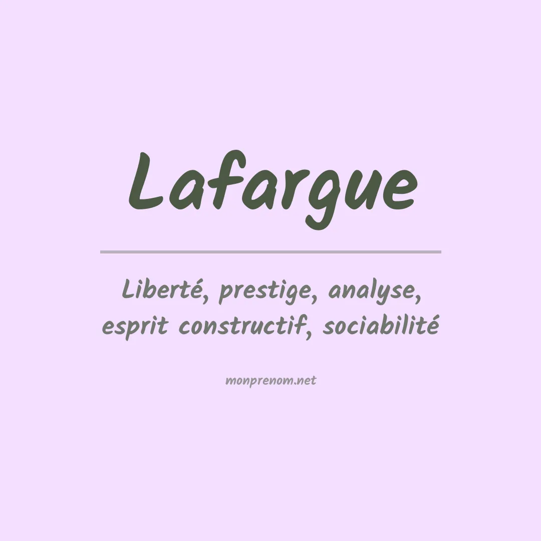 Prénom Lafargue