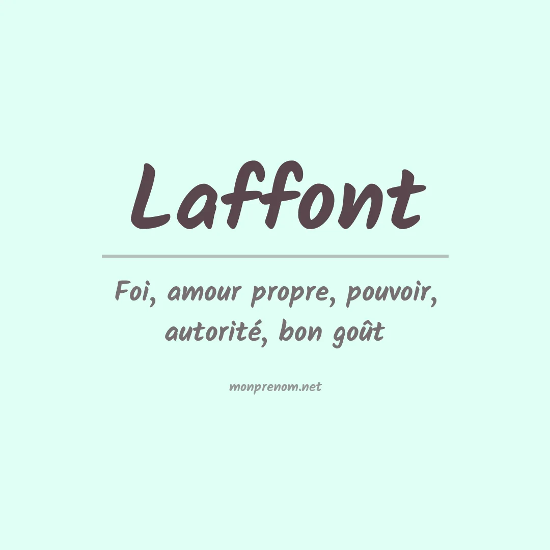 Signification du prénom Laffont