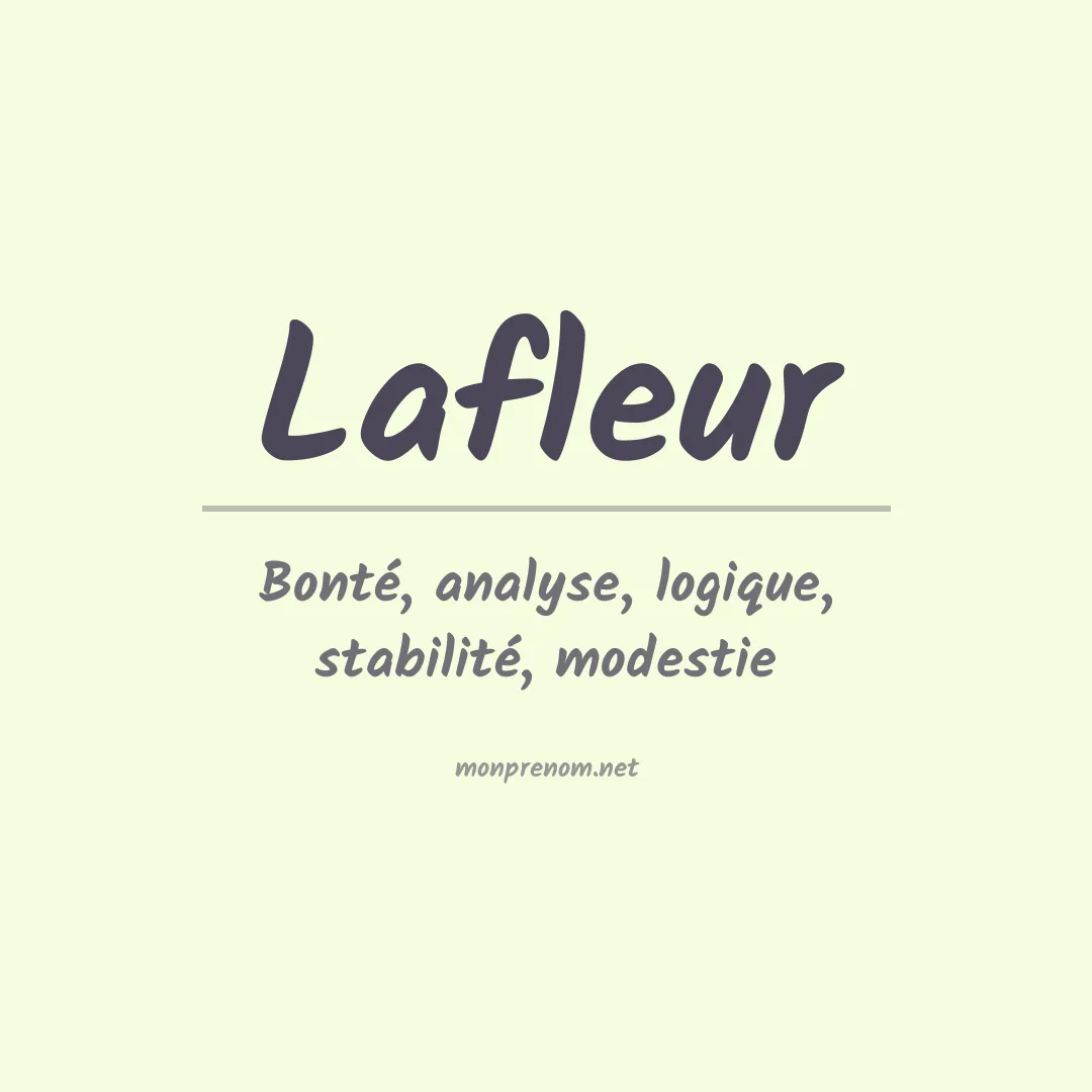 Prénom Lafleur
