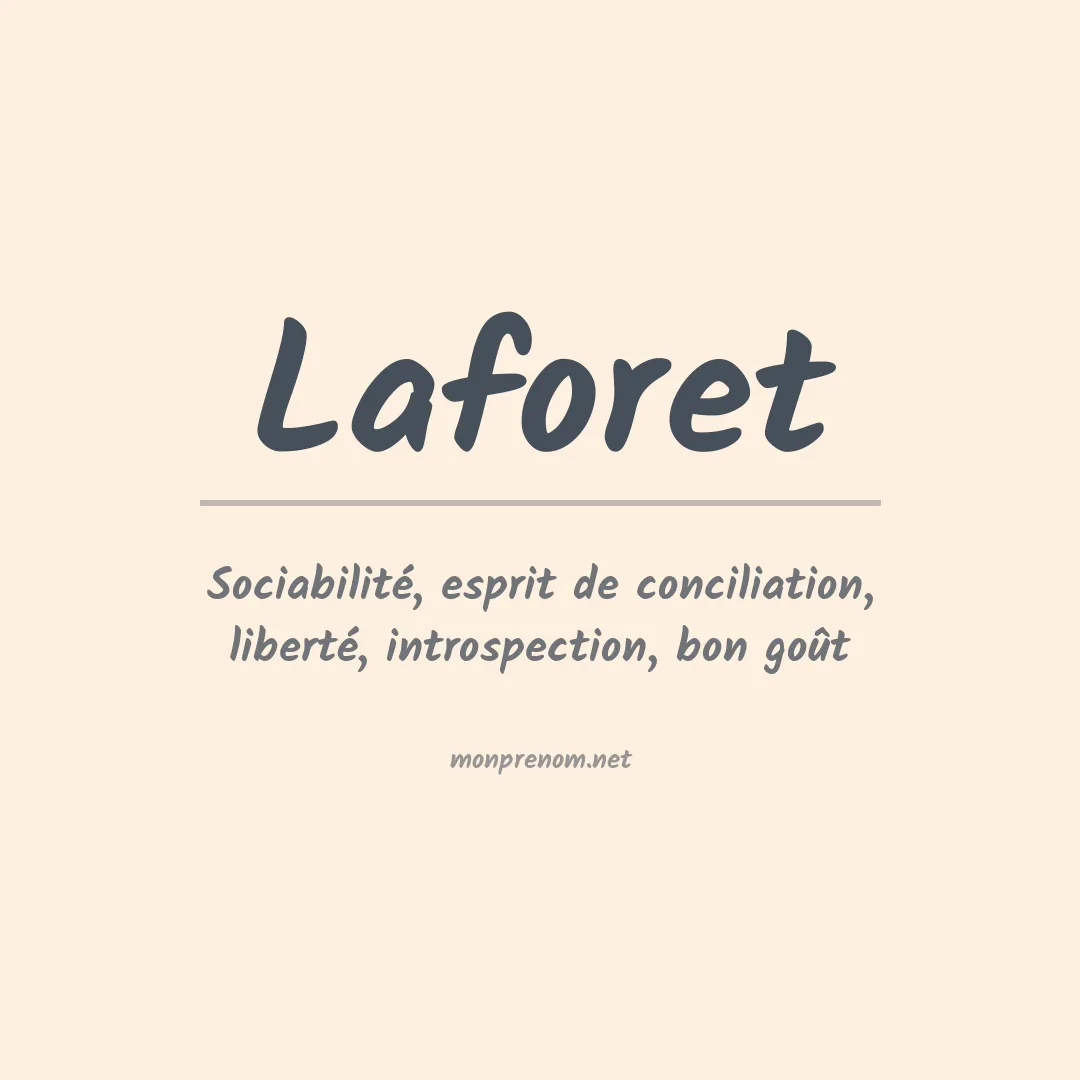 Signification du prénom Laforet