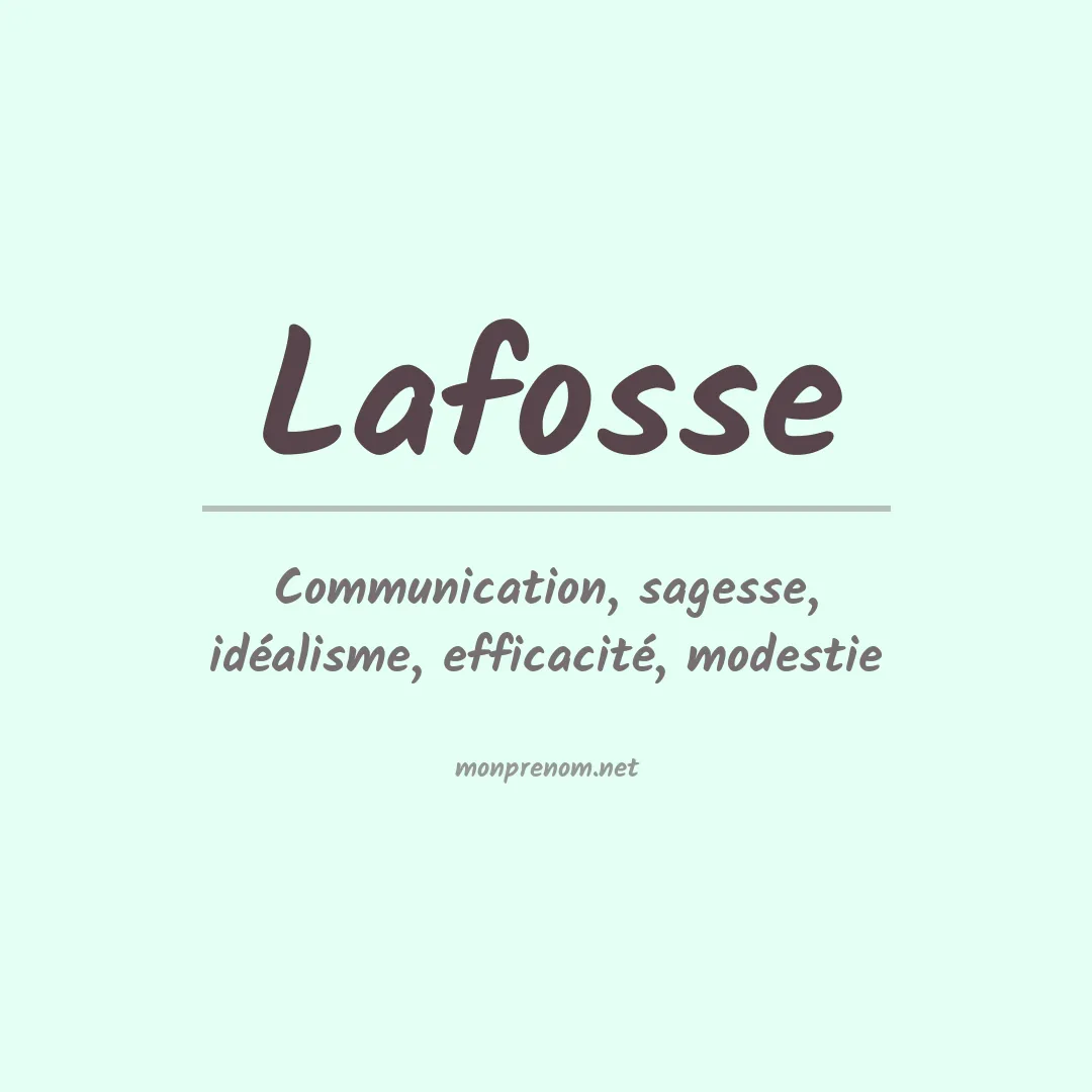 Prénom Lafosse