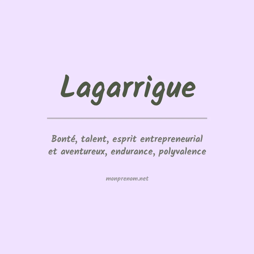 Signification du prénom Lagarrigue