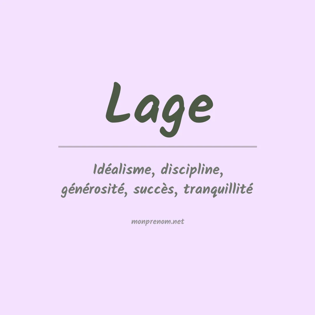 Prénom Lage