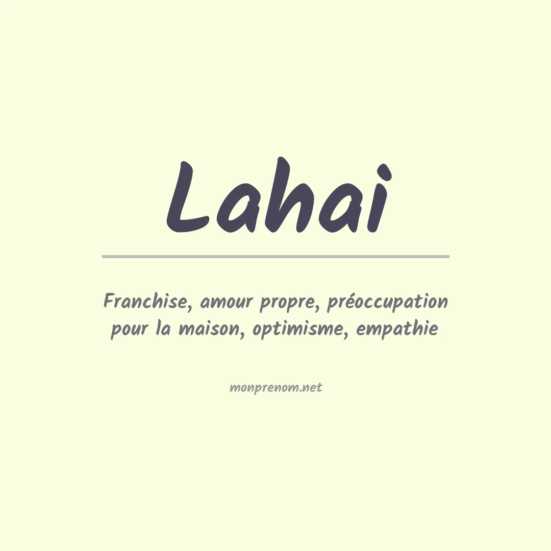 Signification du prénom Lahai
