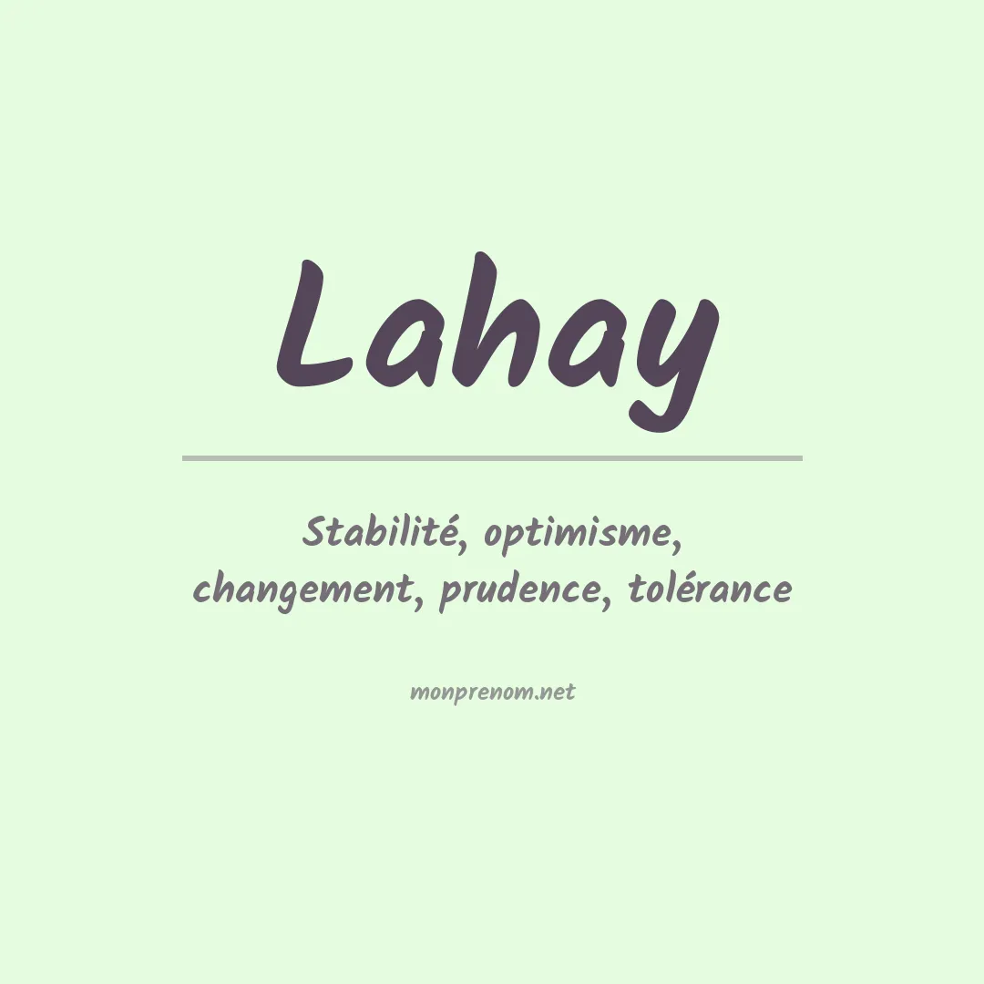 Signification du prénom Lahay